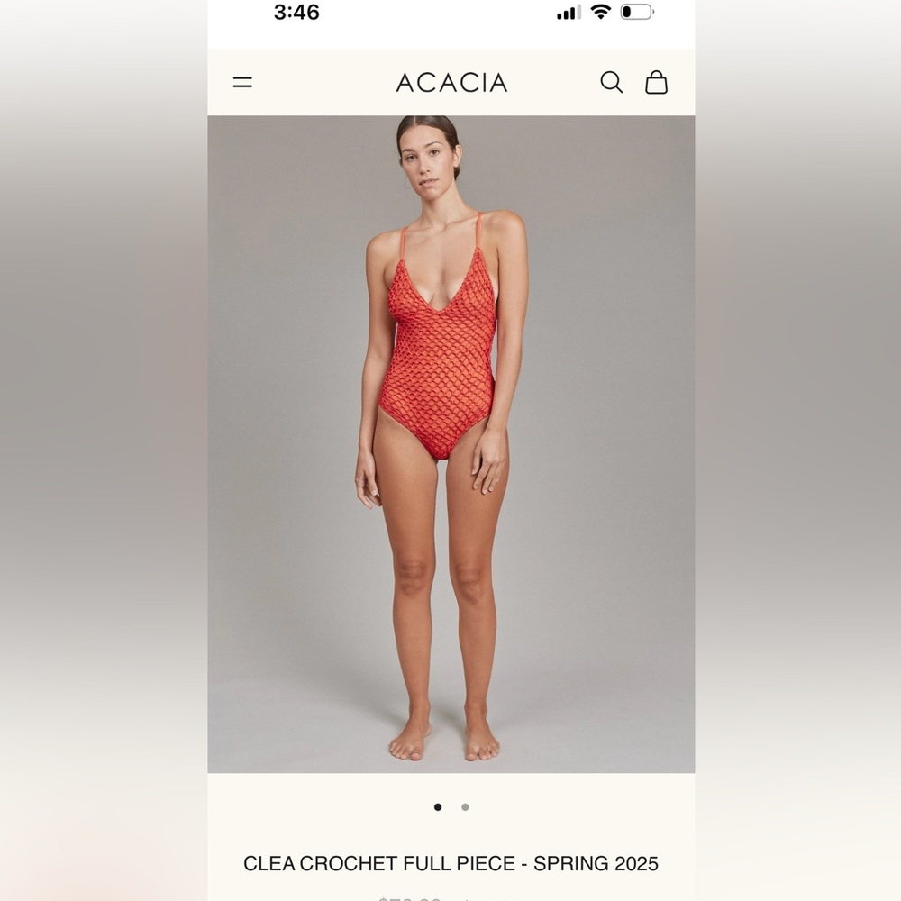 Acacia Red Crochet One-Piece Swimsuit